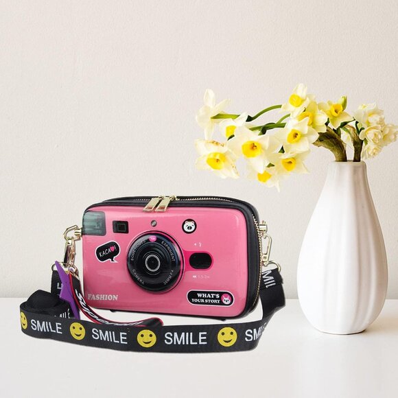 Women Camera Shape PU Leather Crossbody Shoulder Bag Clutch Purse - Picture 7 of 7